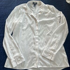 Express White Blouse Classic Long Sleeve